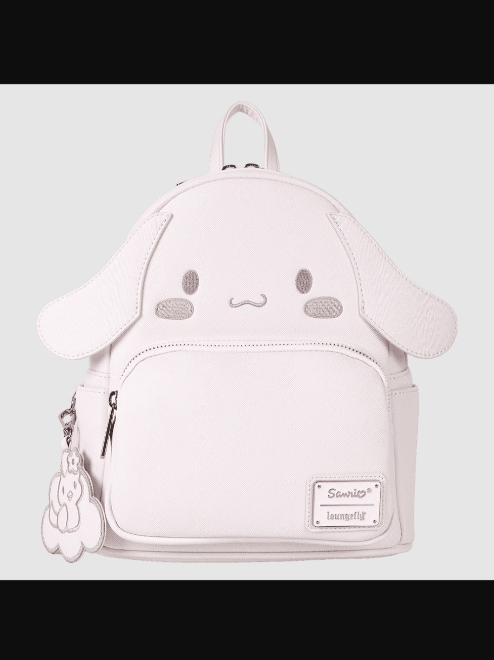 NEW Sanrio Cinnamoroll Floppy Ears Monochrome Mini Backpack & Mr. Bird Tag Charm